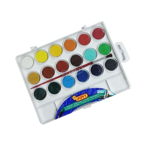 Watercolor 18 colors 22 mm + brush by JOVI