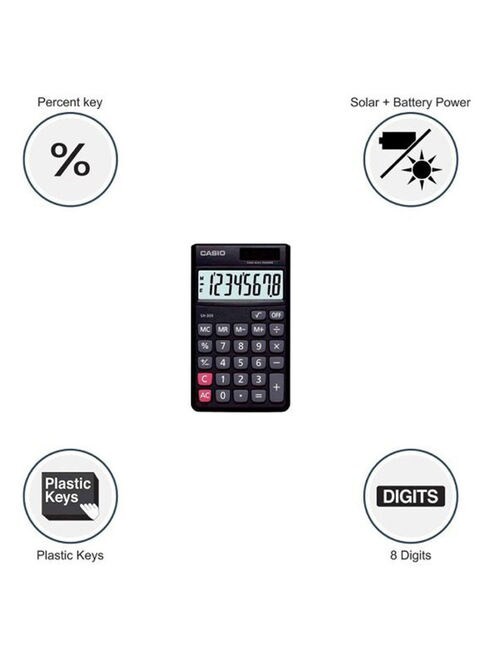 Casio Basic 8-Digit Calculator (SX-300), Black