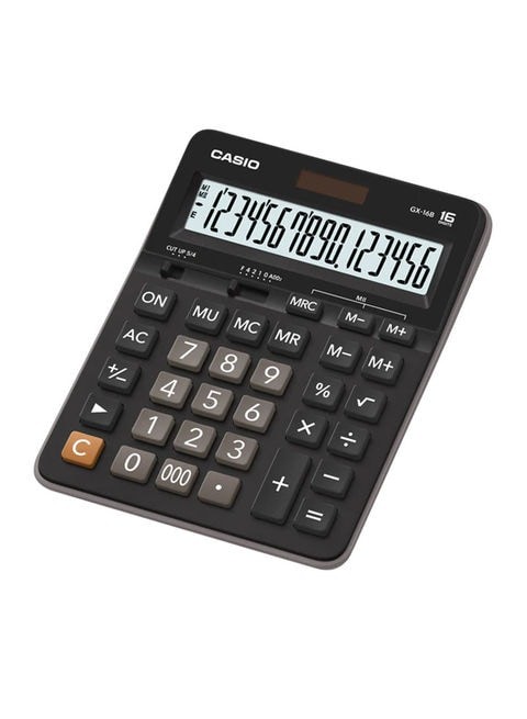 Casio GX-16b Basic Calculator, 16 Digits, Black