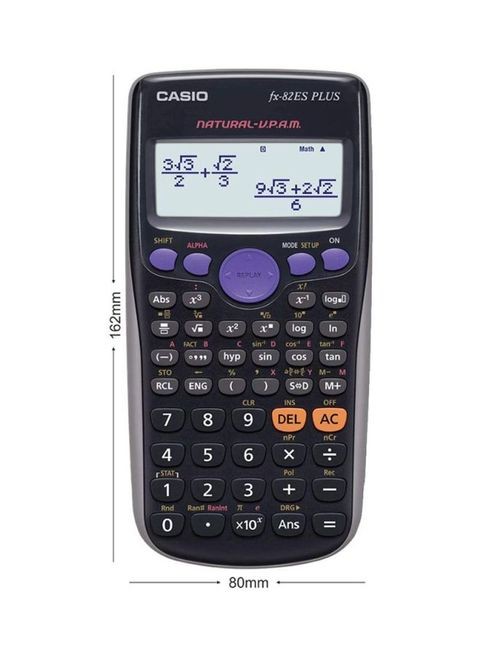 Casio 12-Digit Scientific Calculator, Black/Purple/Pink