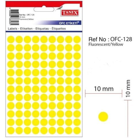 Tanix Yellow 10mm Multi-Purpose Sticker