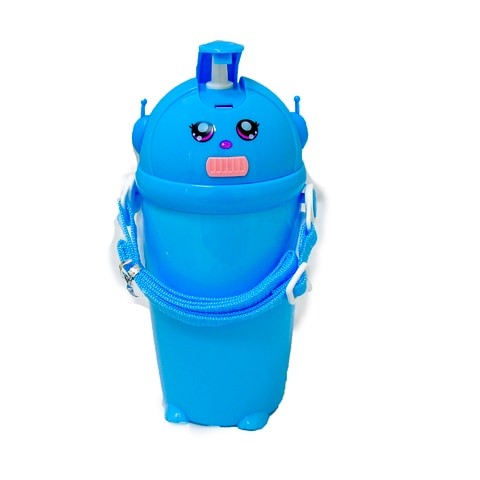 Sarvah Plastic Water Bottle With Straw - Blue