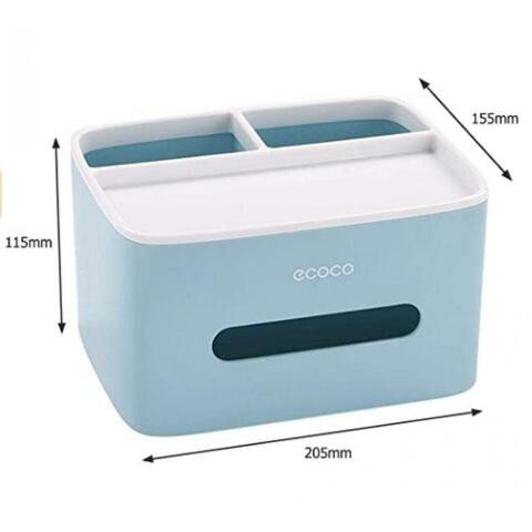 Alyssa Multifunctional Plastic Tissue Box (Blue)