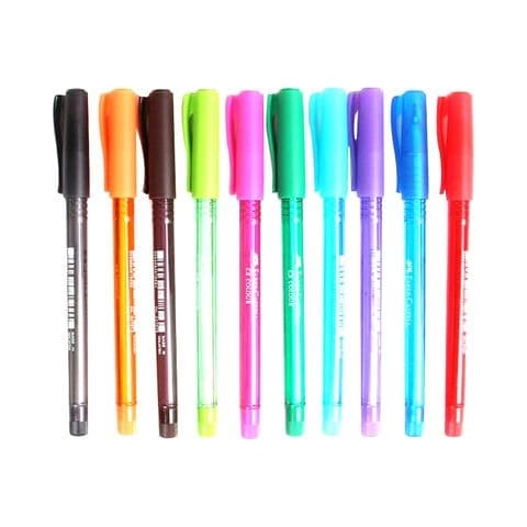 Faber-Castell Ball Pen Color-Assorted Equalizer 10'S Pouch