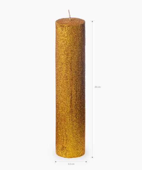 Gold Glitter pillar candle