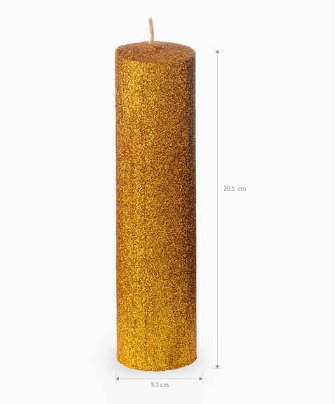 Gold Glitter pillar candle