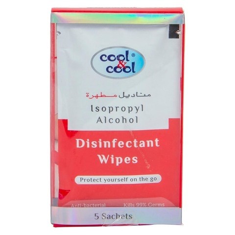 Cool & Cool Alcohol Disinfectant Wet Wipes 5 Bags