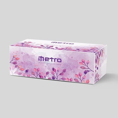 Metro Facial Tissues 200 Sheets - 2 Ply - 5 Packs