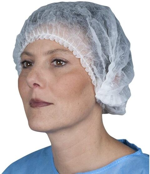 100 Pieces White Hair Net Cover Set - Head Cover - Bouffant Caps