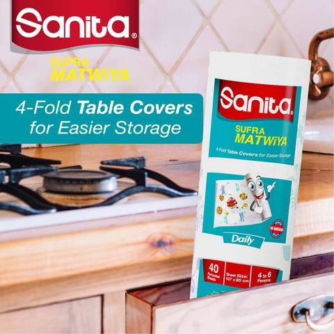 Sanita Dali Folding Dining Table Cover, 45 Perforated Sheets