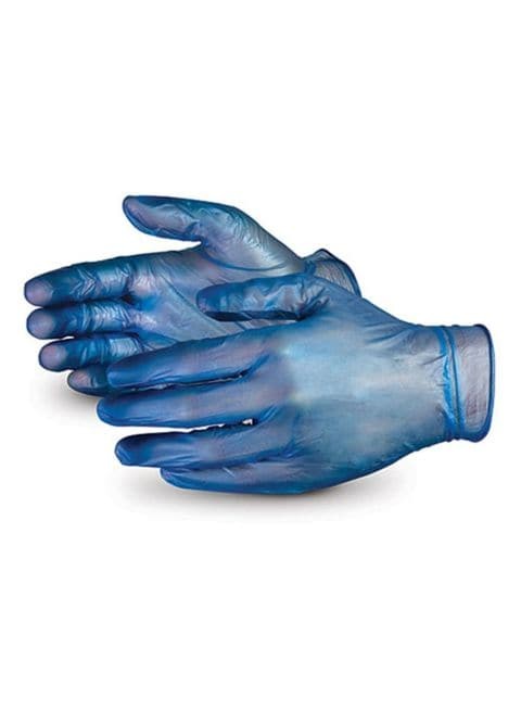 Falcon Powder Free Vinyl Gloves 100 Pieces - Blue (Size - Medium)