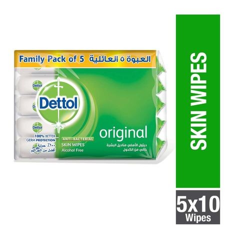 DETTOL WIPES ORIGINAL 5PK 10'S