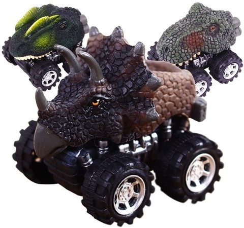 XADB Dinosaur Cars Pack of 5 Big Tire Wheel for Toddlers Kids Gift