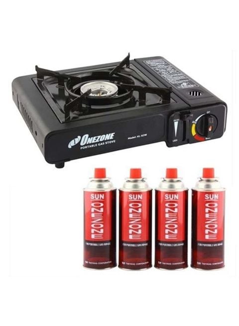 One Zone Portable Gas Stove With 4 Pieces Of Sun One Zone Butane Gas Bottles 7.8