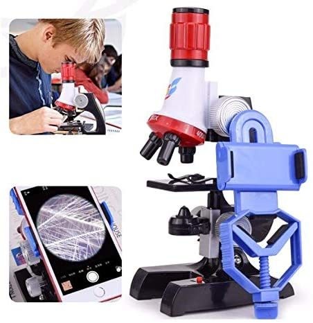 Beuente Kids Science Microscope Kit - Educational Toys With LED Light 100X 400X 1200X For Beginners