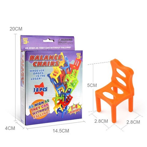 General Party-18Pcs Balancing Chairs Set Assorted Stacking Chairs Toy Kids Fit Stacking Toys