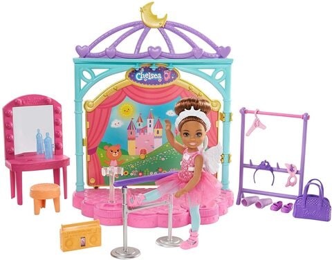 Barbie Club Chelsea Doll and Ballet Blast, with stage transformation, including ballet wild accessories, costumes and accessories