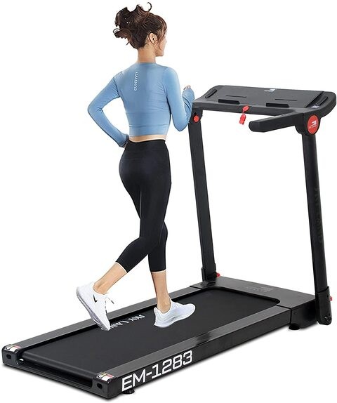 SKY LAND Home Use Treadmill With 2.5hp 5.0hpMotor Peak Bluetooth Speaker & App, Speed1 14kph SoftTouch Key, Running SurfaceLXW44.5X120CM,12 preset programs EM 1283, Black