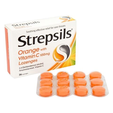 Strepsils Orange & Vitamin C 100 mg Pack of 36