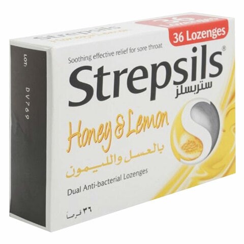 Strepsils Honey Lemon Double Anti-Bacterial 36 Tablets