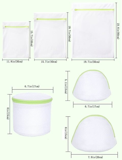 ALISSA 6Pcs Fine Mesh Laundry Basket Washing Bags Premium Quality Durable Household Bags for Protecting Delicate Clothing