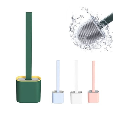 ALISSA-Creative Cleaning Silicone Brush Long Handle Toilet Brush, (Random Color）