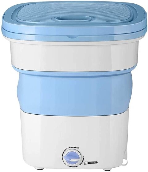 ALISSA-Mini Portable Folding Ultrasonic High Frequency Washing Machine for Dorm, Apartment, Camping , Traveling (Blue)