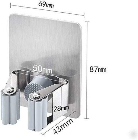 Aiwanto Broom Holder, Broom Gripper Mop Holders Wall Mount, Mop Racks Holders Self Adhesive No Drilling Super Anti-Slip, Broom Mop Dustpan Hanger 3 pack (Without hook)