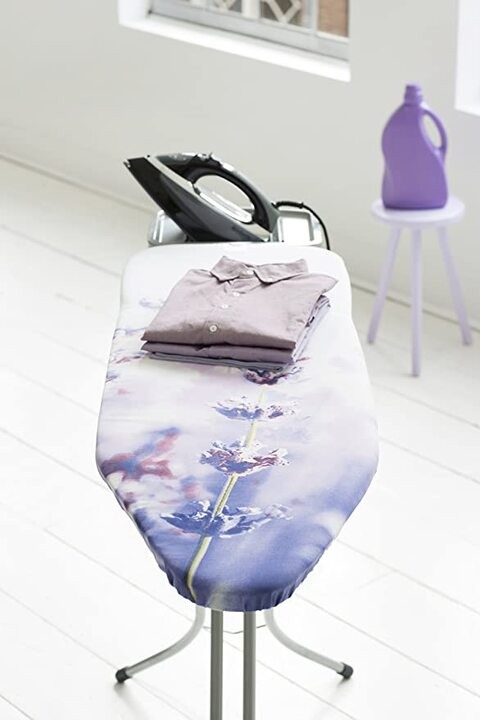 High-Quality Foldable Portable Ironing Board With Steam Iron Rest Blue/White 110x34cm