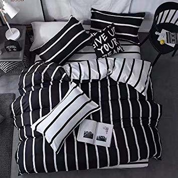 Less Deals - Twin Size, 6 Piece Bedding Set, Striped Design