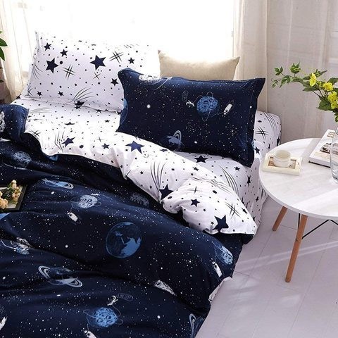 Deals for Less Bedding Set of 4 Pieces, Single Size - Galaxy Design