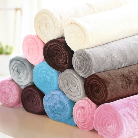 Generic Soft Fleece Bed Blanket, Solid Color - 1200 x 2000 mm