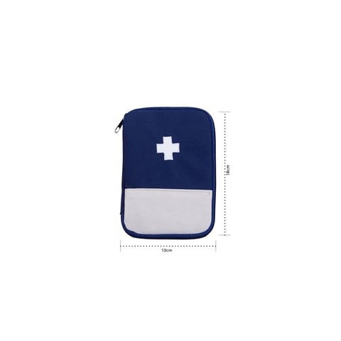 1PC.- First Aid Kit Mini Survival Emergency Bag Multi-Layer Pouch Outdoor Sport Travel Medical Storage Holder, Med.-Blue.