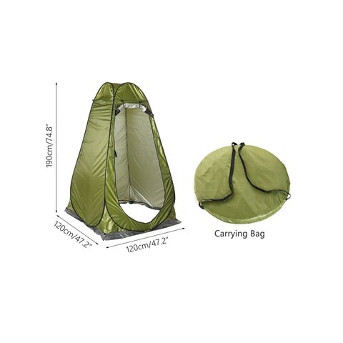 1PC.-Instant Pop Up Green Privacy Tent with Carrying Bag & Built-In Storage Bag, Green.