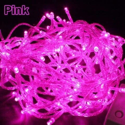 3M Fairy String Lights, Waterproof Indoor & Outdoor Decorative Lighting. Pink Color.