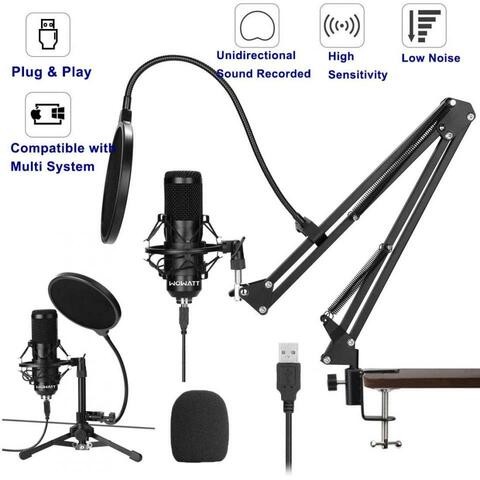 ALISSA Studio Condenser USB Microphone Kit For PC Computer (Black)