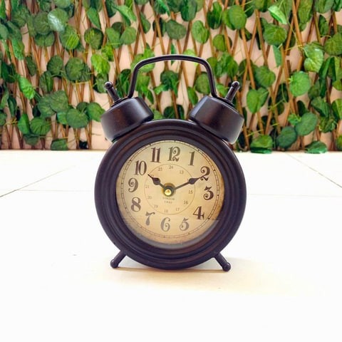 lingui antique black wall clock for restaurant, bedroom, living room, table decoration