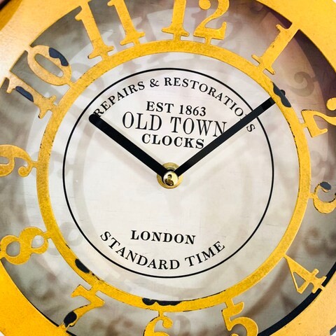 LINJOY Yellow Wall Clock Antique Creative Creative Bedroom Living Room Home Decor