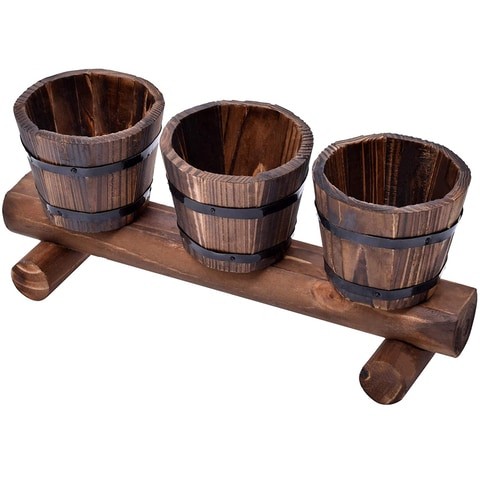 LINGWEI Creative Wooden Flower Pot Succulent Plant Pot Fleshy Combination Plant Pot Ornamental Bonsai Planters, for All Indoor Plants, Flowers, Herbs, Leaf Plants,Succulents