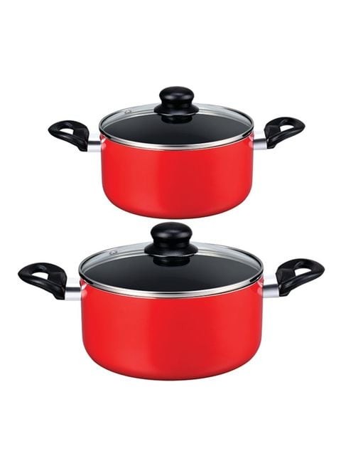 Royalford 8-Piece Non-Stick Cookware Set-Red