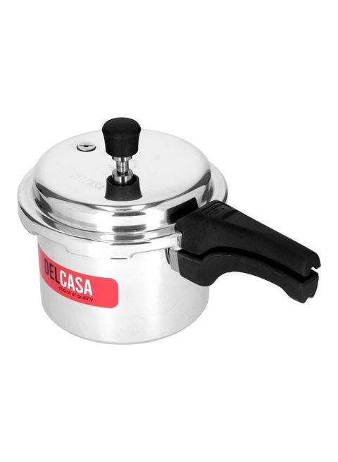 Delcasa Aluminum Pressure Cooker 3 Liter - Black/Silver