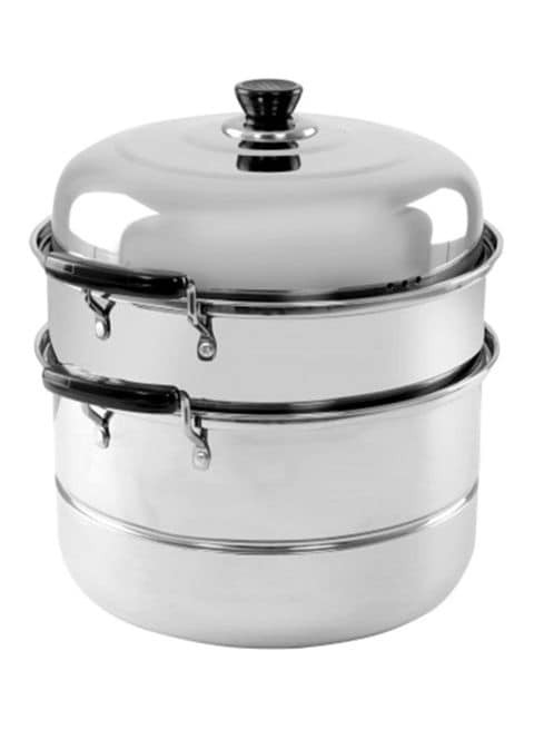 Royalford Double Layer Steamer, Silver Color 30 cm