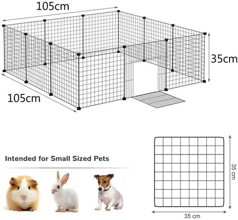 Generic 12 Panels Pet Playpen Diy Fence Cage Metal Wire Exercise Pen Pet Kennel Crate Indoor For Small Animals Bunnies Rabbits Puppies (12 Panels)