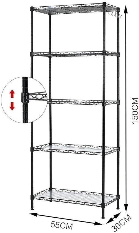 Nosense Metal Wire Shelves for Storage, 5 Shelves for Kitchen or Bathroom