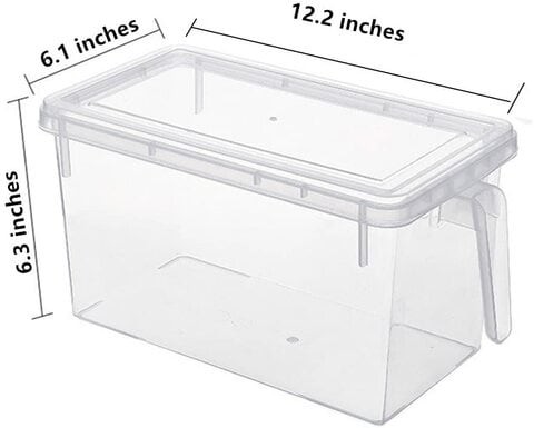 Aiwanto 4 Pcs 5L Storage Box Kitchen Storage Box with Lid Kitchen Storage Container Bathroom Storage Box Tray Transparent Storage Box Refrigerator Storage Containers