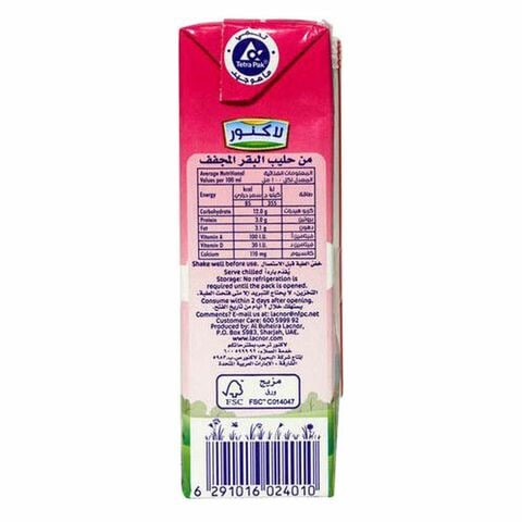 Lacnor Essentials Strawberry Flavored Milk 180ml