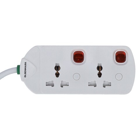 Olsenmark 2Way Extension Socket 3Meter