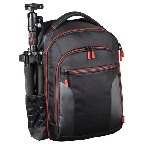 HAMA 139855 &quot;Miami&quot; Camera Backpack, 190, black/red