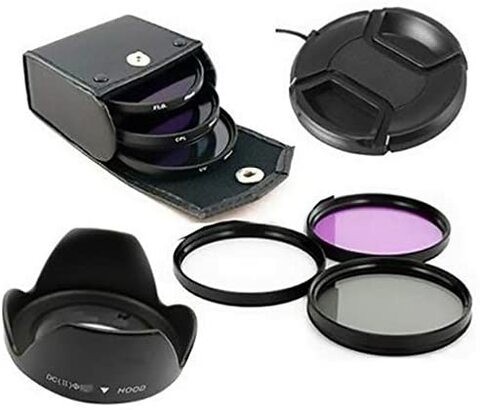 DMK Power Lens Hood Lens Cap And 58mm Uv Cpl Fld Filter Set