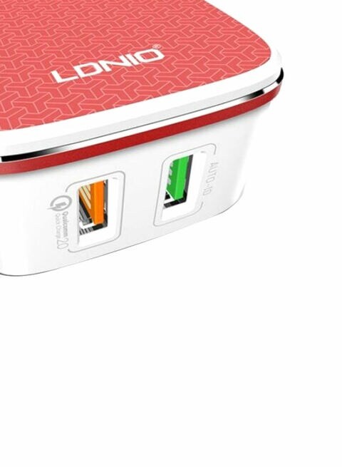 LDNIO Qualcomm 2.0 Quick Charge Adapters Red/White